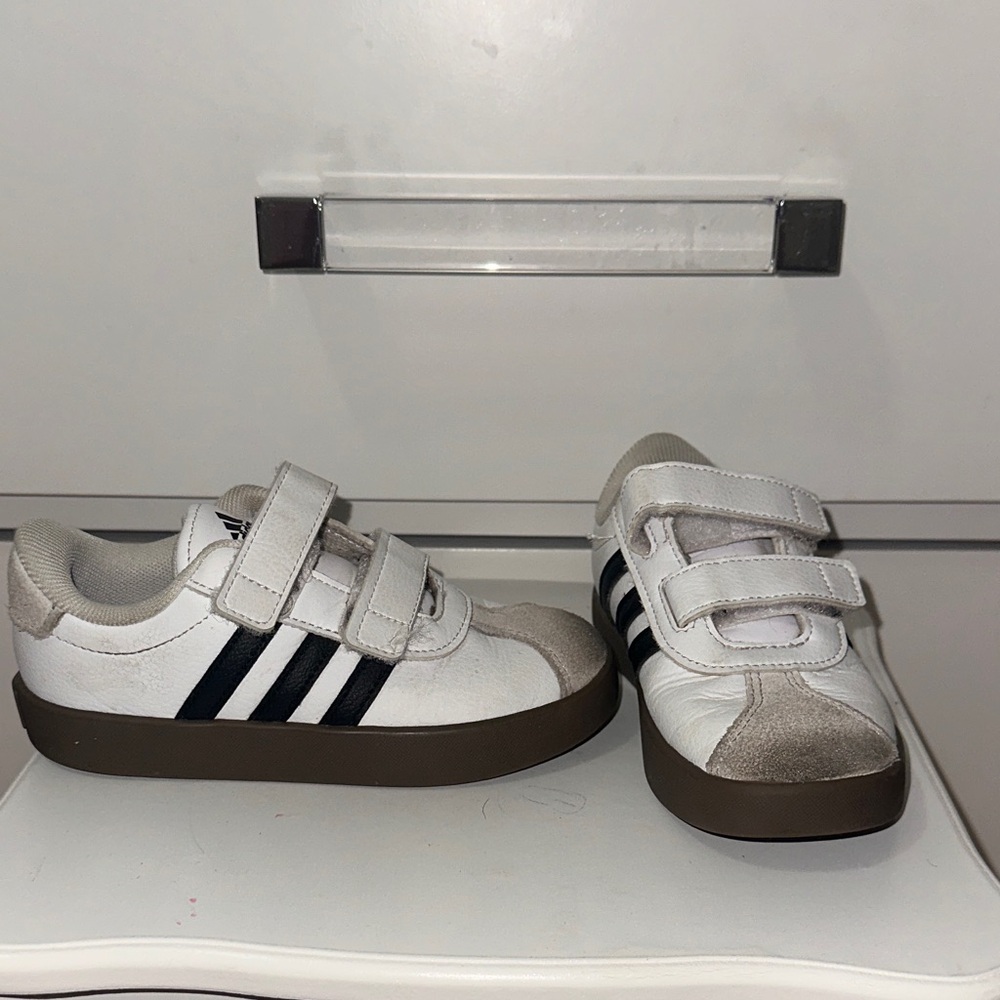 adidas samba  Kids White and Black Sneakers with Brown Soles
